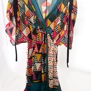 MAEVE Colorful Geometric Pattern Dress